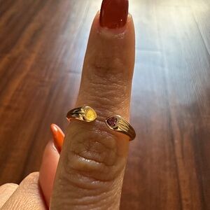 RETIRED Pandora Charm - Pandora Rose ™ Two Hearts Open Ring